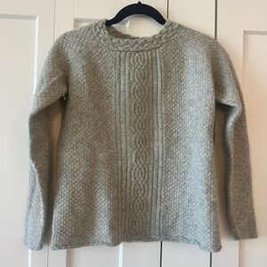 Irelands Eye Gray Cable Knit Sweater Large